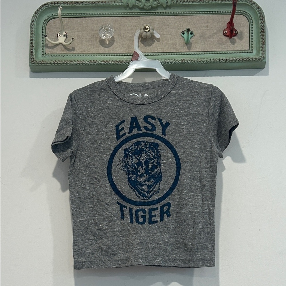 Chaser Gray and Blue Easy Tiger graphic Tee size 6 kids new w tags streetwear